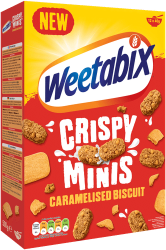 Weetabix Minis Caramelised Biscuit täysjyvävehnämuro 500g|Weetabix 迷你焦糖饼干全麦麦片 500g