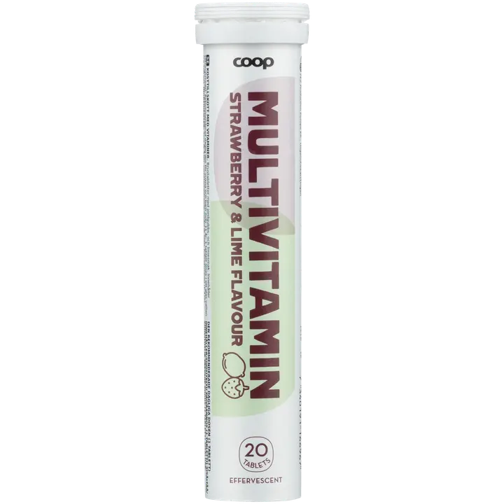 Coop Monivitamiini Mansikka-lime poretabletti 20 kpl-Coop 多种维生素草莓酸橙泡腾片 20 kpl