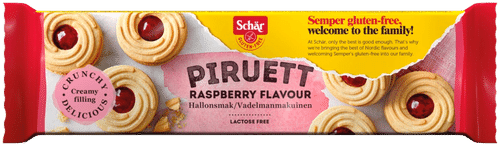 Schär Piruett 覆盆子味夹心饼干(无麸质) 110g|Schär Piruett vadelmanmakuinen täytekeksi gluteeniton 110g