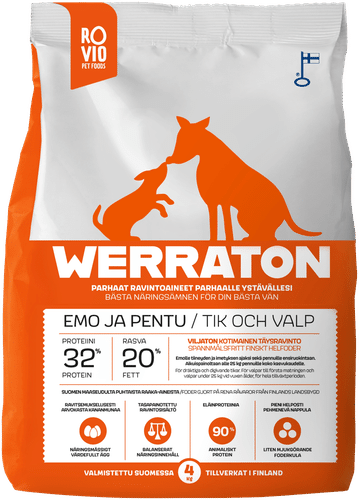 Werraton Emo ja Pentu koiranruoka 4 kg