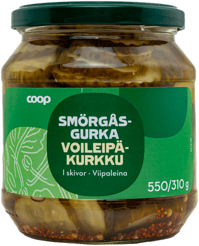 Coop voileipäkurkku viipaleina 550/310 g