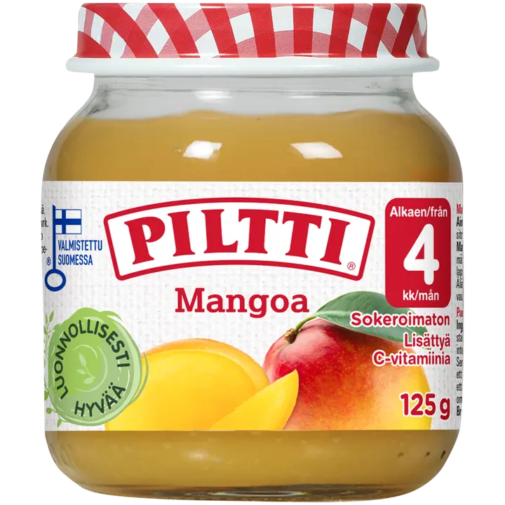 PILTTI 125g Mangoa hedelmäsose 4kk|Piltti 125克 芒果果泥 4个月