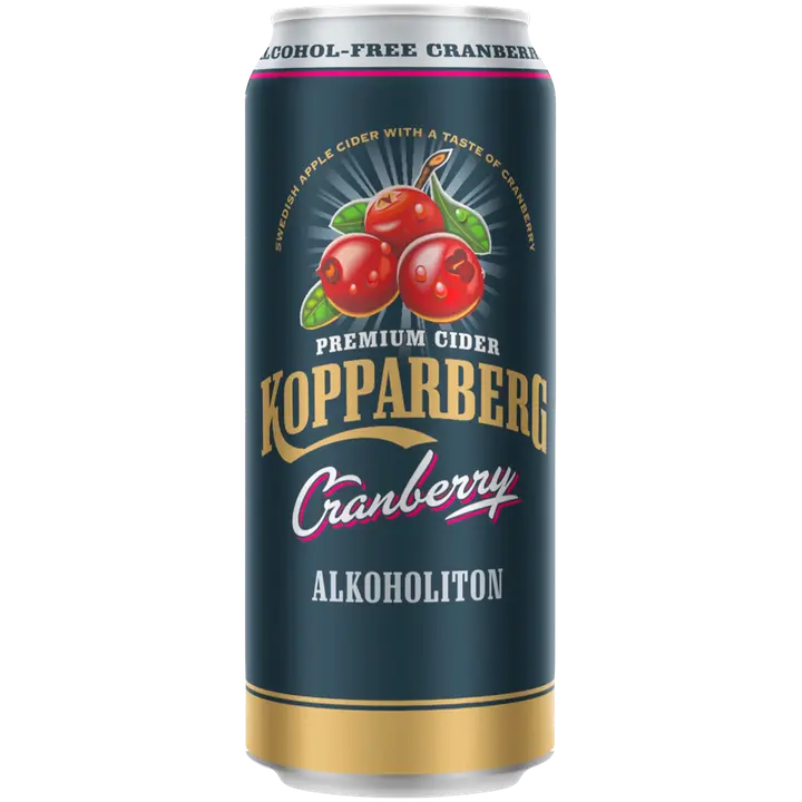 Kopparberg Karpalo 0%, Karpalon makuinen alkoholiton omenasiideri tölkki 50cl|Kopparberg 蔓越莓 0%,蔓越莓味0度苹果汁罐头 50cl