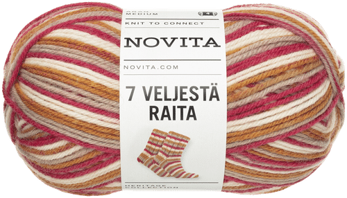 Novita 7 Veljestä Raita 纱线 100g 暴风雨晨色 983