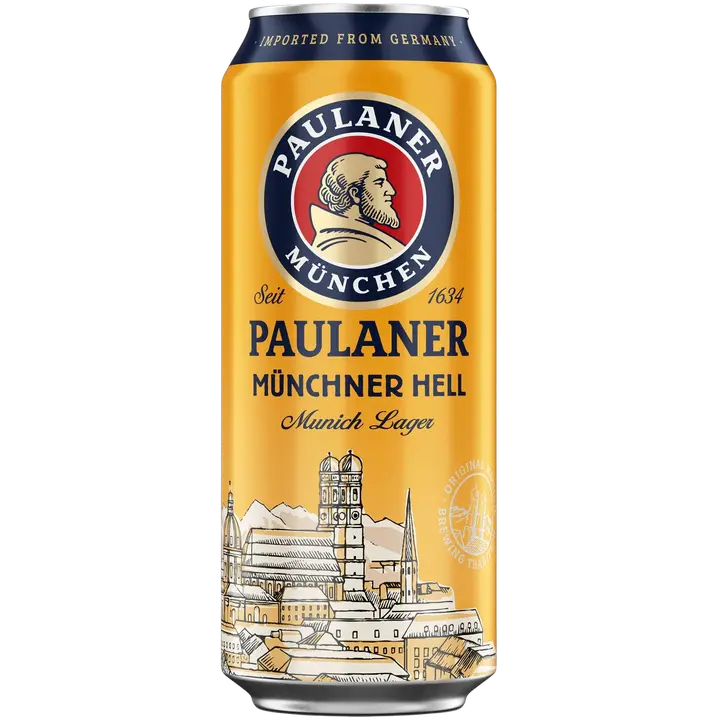 Paulaner Münchner Hell Munich Lager 4,9% 0,5l tölkki|Paulaner Münchner Hell 慕尼黑饮品 4.9 度 0.5 升罐装
