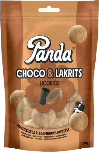 Panda 巧克力甘草巧克力甘草糖 120g|Panda Choco Lakrits suklaa lakritsi 120g