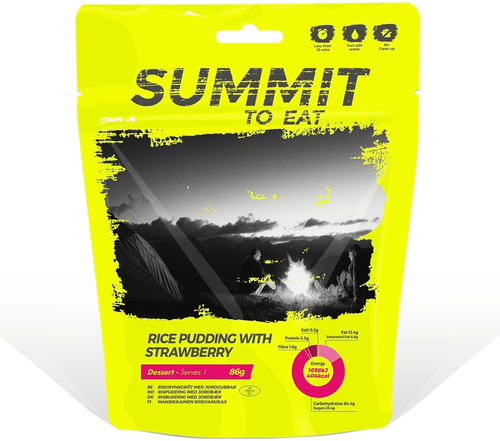 Summit To Eat Mansikkainen riisivanukas retkijälkiruoka