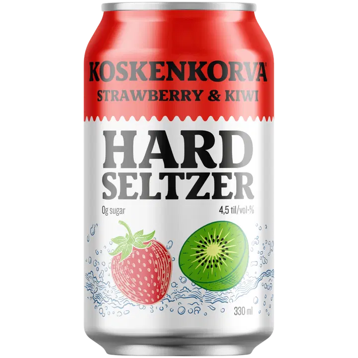 Koskenkorva Hard Seltzer Strawberry-Kiwi 4,5% 33cl CAN|Koskenkorva 硬苏打水草莓猕猴桃 4.5% 33cl 罐装
