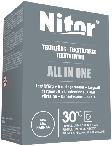 Nitor Tekstiiliväri All in one 230g harmaa