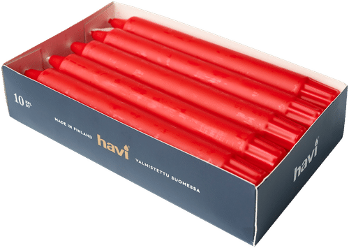 Havi 皇冠蜡烛 红色 20厘米10支 7小时|Havi kruunukynttilä punainen 20cm10kpl 7 h