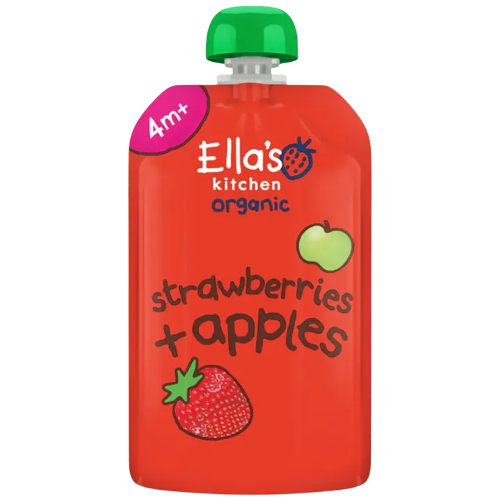 Ella's Kitchen Mansikka-omenasose alkaen 4kk LUOMU 120g|Ella's Kitchen 草莓苹果酱 4 个月起 有机 120g