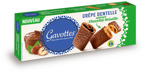 Gavottes 牛奶巧克力榛子薄脆卷 90 g|Gavottes Crêpe Dentelle maitosuklaa-hasselpähkinäkeksi 90 g