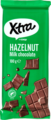 Xtra 牛奶巧克力榛子碎 100 g|Xtra maitosuklaa hasselpähkinärouheella 100 g