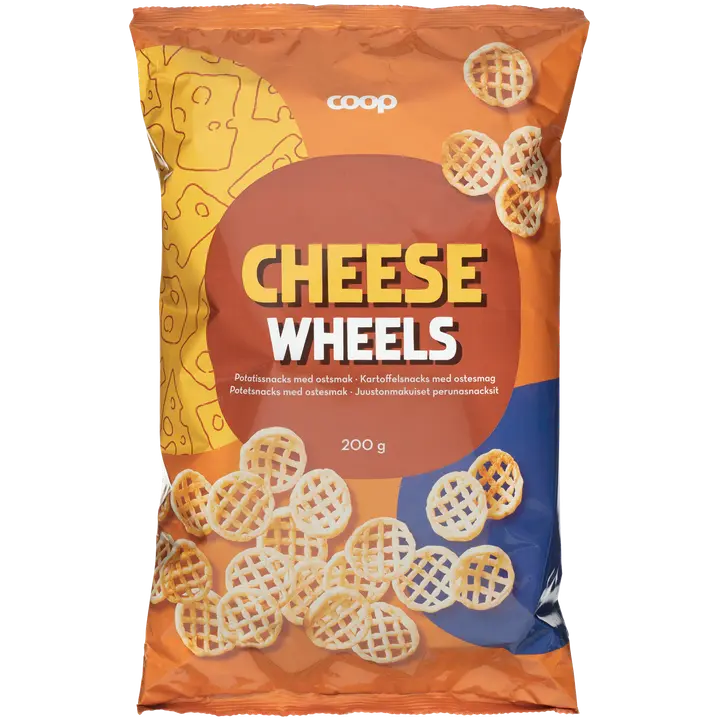Coop Cheese Wheels juustonmakuiset perunasnacksit 200 g-Coop 芝士轮芝士味土豆零食 200 g
