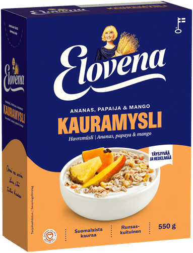 Elovena 550克菠萝、木瓜与芒果全麦燕麦麦片