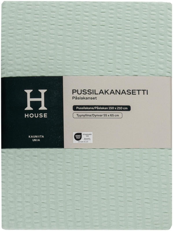 House 泡泡纱被套套装 150x210厘米 绿色