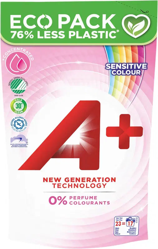 A+ 920ml敏感肌彩色洗衣液补充装|A+ 920ml Sensitive Color täyttöpakkaus pyykinpesuneste