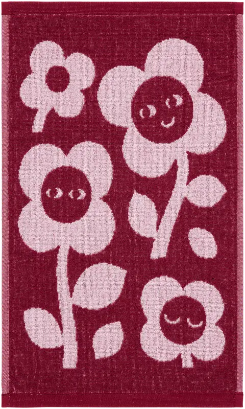 Finlayson 擦手巾 Riemu 30x50 酒红-粉红|Finlayson käsipyyhe Riemu 30x50 viinini punainen-roosa