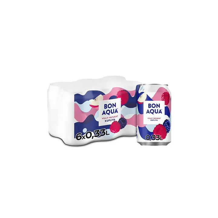 6-pack Bonaqua Juicy Villit Vatukat Hiilihapotettu juoma tlk 0.33 L|Bonaqua 6 件装 Bonaqua Juicy Vilit Vatukat 碳酸饮料 tlk 0.33 L
