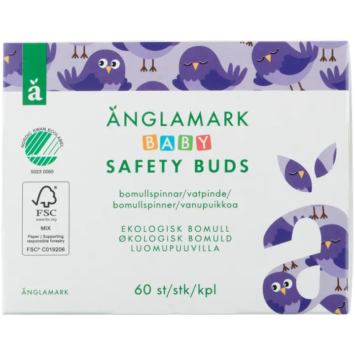 Änglamark Baby vanupuikko luomu 60 kpl|Änglamark 婴儿棉签有机 60 kpl