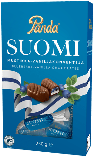 Panda Suomi mustikka vanilja suklaakonvehti 250g