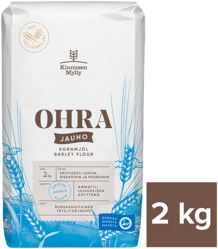 Kinnusen Mylly Ohrajauho 2 kg|Kinnusen Mylly 大麦粉 2 kg
