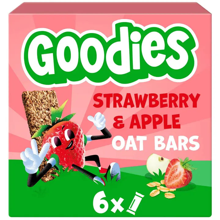 Goodies Oat Bars Strawberry & Apple täysjyväkaurapatukka 6 pack 138g (6x23g)|Goodies 燕麦棒 草莓苹果全麦燕麦棒 6 包 138 克 (6x23 克)