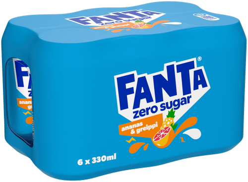 Fanta 六罐装 芬达 菠萝&西柚 Zero 汽水 罐装 0,33 L