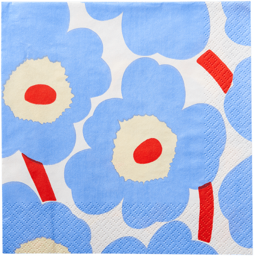 Marimekko Unikko sinioranssi lautasliina 20kpl/24cm