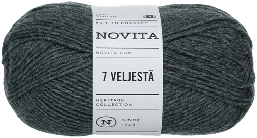 Novita 7 Veljestä 毛线 100克 石墨灰 044