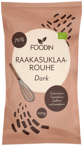 Foodin Raakasuklaamassa Dark 100g luomu|Foodin 生巧克力块 黑巧100g 有机