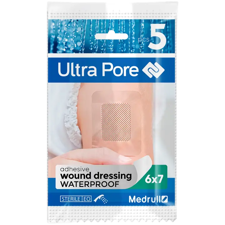 MEDRULL ULTRA PORE VEDENPITÄVÄ HAAVASIDE 6X7 CM 5 KPL-Medrull 超毛孔防水伤口敷料 6X7 厘米 5 KPL