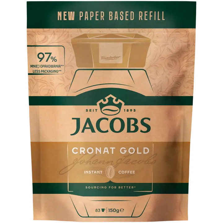 Jacobs Cronat Gold pika 150g täyttöpussi|Jacobs Cronat Gold 快速 150g 填充袋