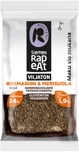 Rosten 种子脆片 无谷物迷迭香海盐薄脆 170 g|Rosten Siemenrapeat Viljaton siemennäkkileipä Rosmariini & merisuola 170 g