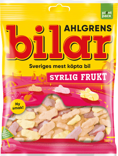 Ahlgrens Bilar 酸果味糖果混合装 130g|Ahlgrens Bilar Syrlig Frukt makeissekoitus 130g