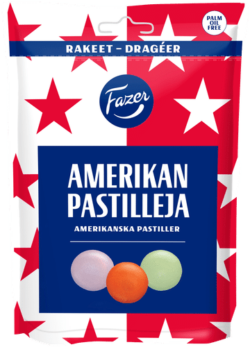 Fazer 美国润喉糖牛奶巧克力豆糖果袋 175g|Fazer Amerikan pastilli maitosuklaarae karkkipussi 175g