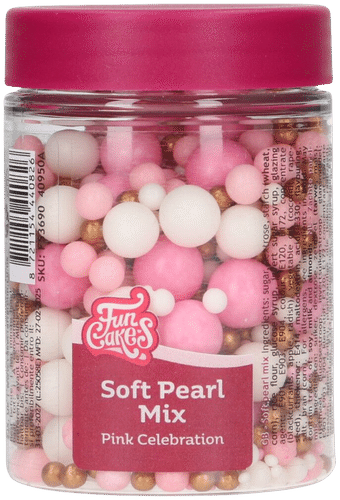 FunCakes pehmeät sokerihelmet, Pink Celebration Mix 80 g|Funcakes 软糖珠,粉色庆典混合装 80 g