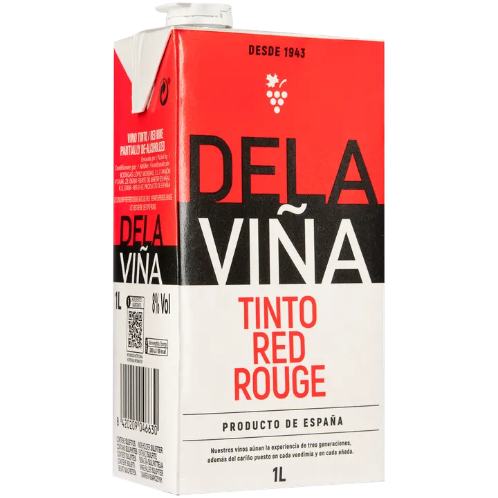 Delaviña Tinto 8,0 til.-% 1L tetra|Delaviña Tinto 8.0 vol.% 1L 四罐