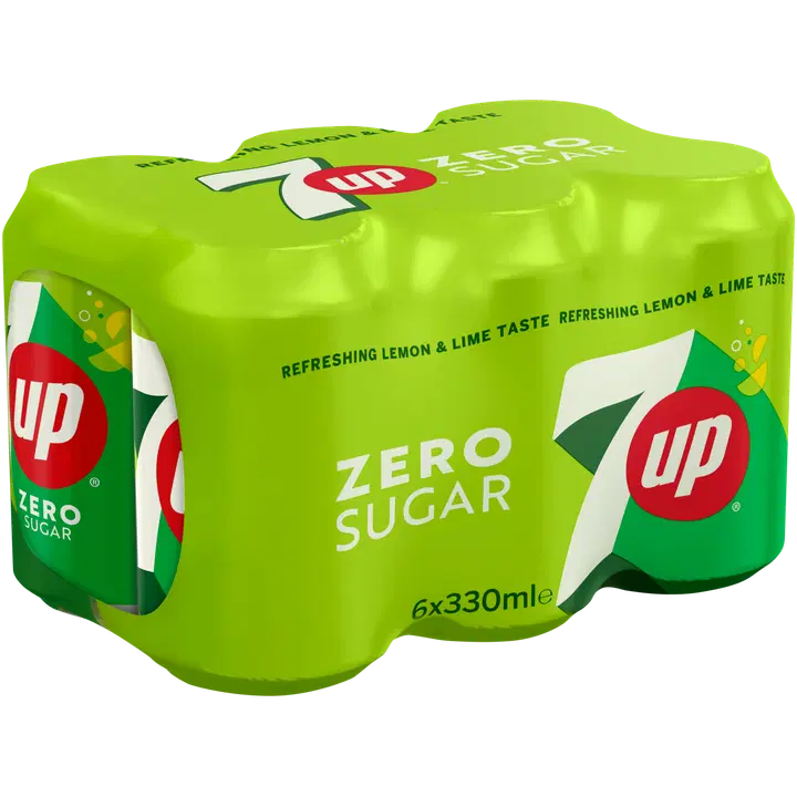 6 x 7UP Zero Sugar virvoitusjuoma 0,33 l|7UP 6 x 7UP 零糖软饮料 0,33 l
