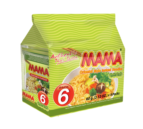 Mama 6包装东方蔬菜味方便面 6x60g|Mama 6-pack Itämainen vihanneksenmakuinen nuudeli 6x60g