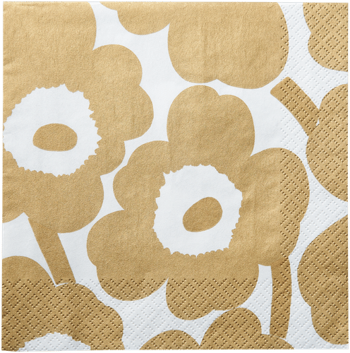 Marimekko 罂粟花金色餐巾 20张/24厘米|Marimekko Unikko kulta lautasliina 20kpl/24cm