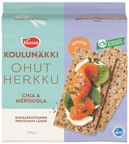 Vaasan 科伦内基薄脆奇亚海盐味 265 g|Vaasan Koulunäkki Ohut Herkku Chia & Merisuola 265 g