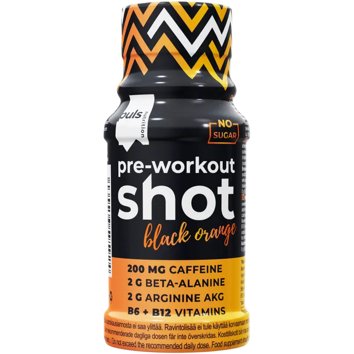 PULS PRE-Workout Shot Black Orange 60ml-Puls 锻炼前拍摄黑橙 60ml