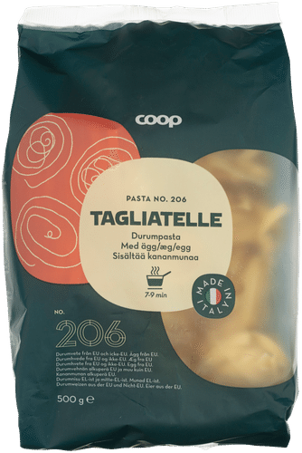 Coop 鸡蛋意大利宽面 500 g|Coop Tagliatelle pasta, sisältää kananmunaa 500 g