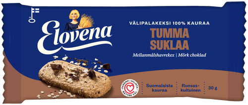 Elovena 30克黑巧克力全麦零食饼干 100%燕麦|Elovena 30g tumma suklaa täysjyvävälipalakeksi 100% kauraa