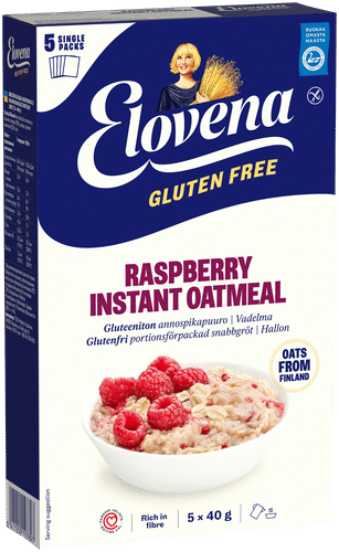 Elovena 200g gluteeniton vadelma annospikapuuro|Elovena 200克无麸质覆盆子即食粥
