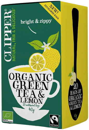 Clipper 有机绿茶、柠檬 40 克 / 20 粒 公平贸易