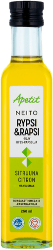 Apetit Neito Puristettu sitruunanmakuinen rypsi&rapsiöljy 250ml