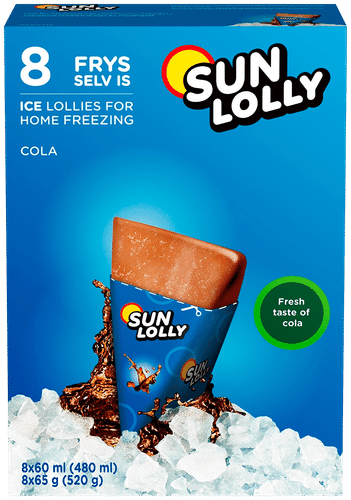 Sun Lolly 8x60ml/65g Pakasta itse mehujää Cola|Sun Lolly 8x60ml/65g 冷冻您自己的冰棒可乐