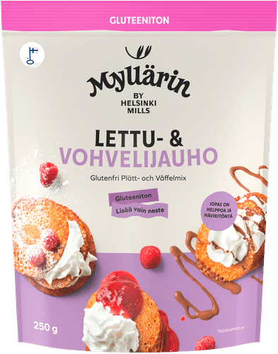 Myllärin Gluteeniton Lettu- ja Vohvelijauho 250 g|Myllärin 无麸质薄饼和华夫饼粉 250 g
